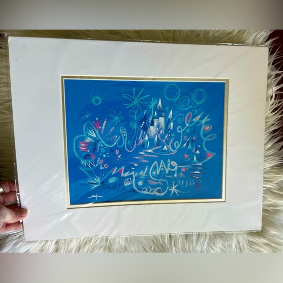 Disney Parks Art of Disney Fenway Fan “Improvisation Castle and Fireworks” Print - Picture 1 of 6